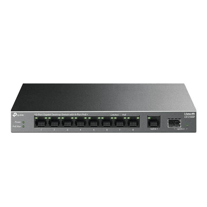 TP-Link LS1210GP Switch 8xG PoE+ 1xGb 1xSFP 61W 4