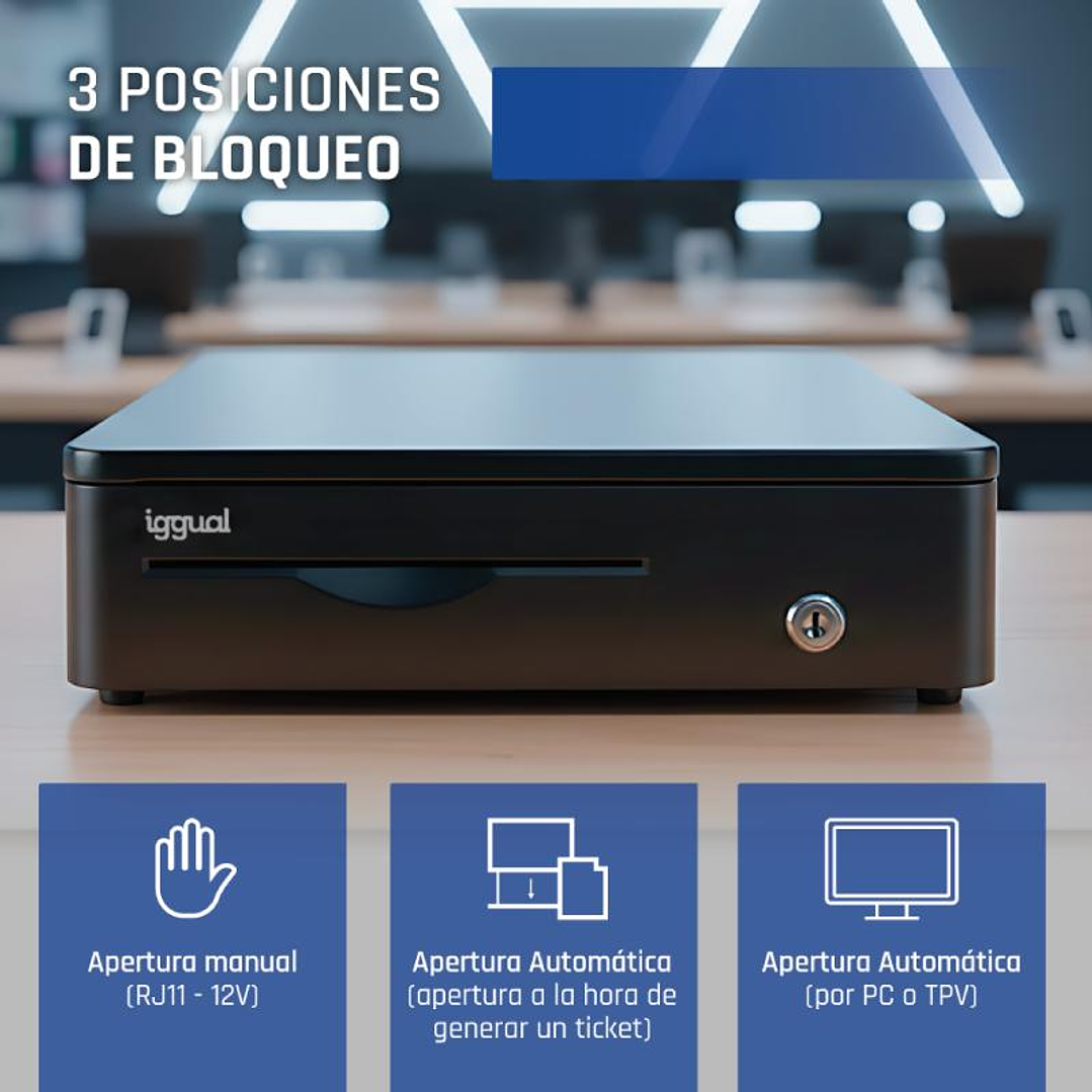 iggual Cajón Portamonedas IRON-10R 38cm 4+5 negro 4