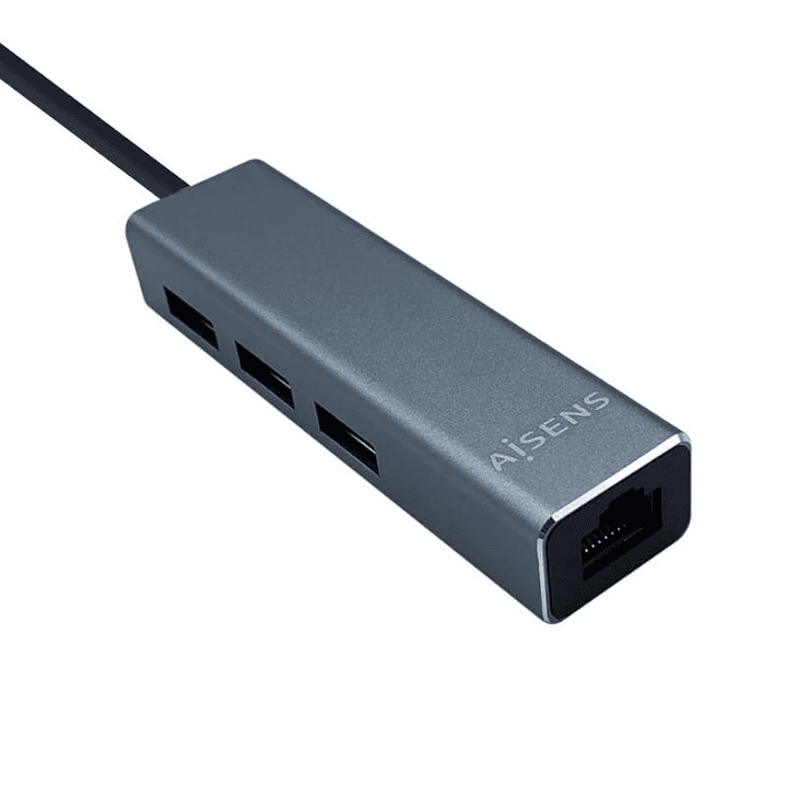 Aisens Conversor USB 3.0 Ethernet + 3 usb3.0 gris 3