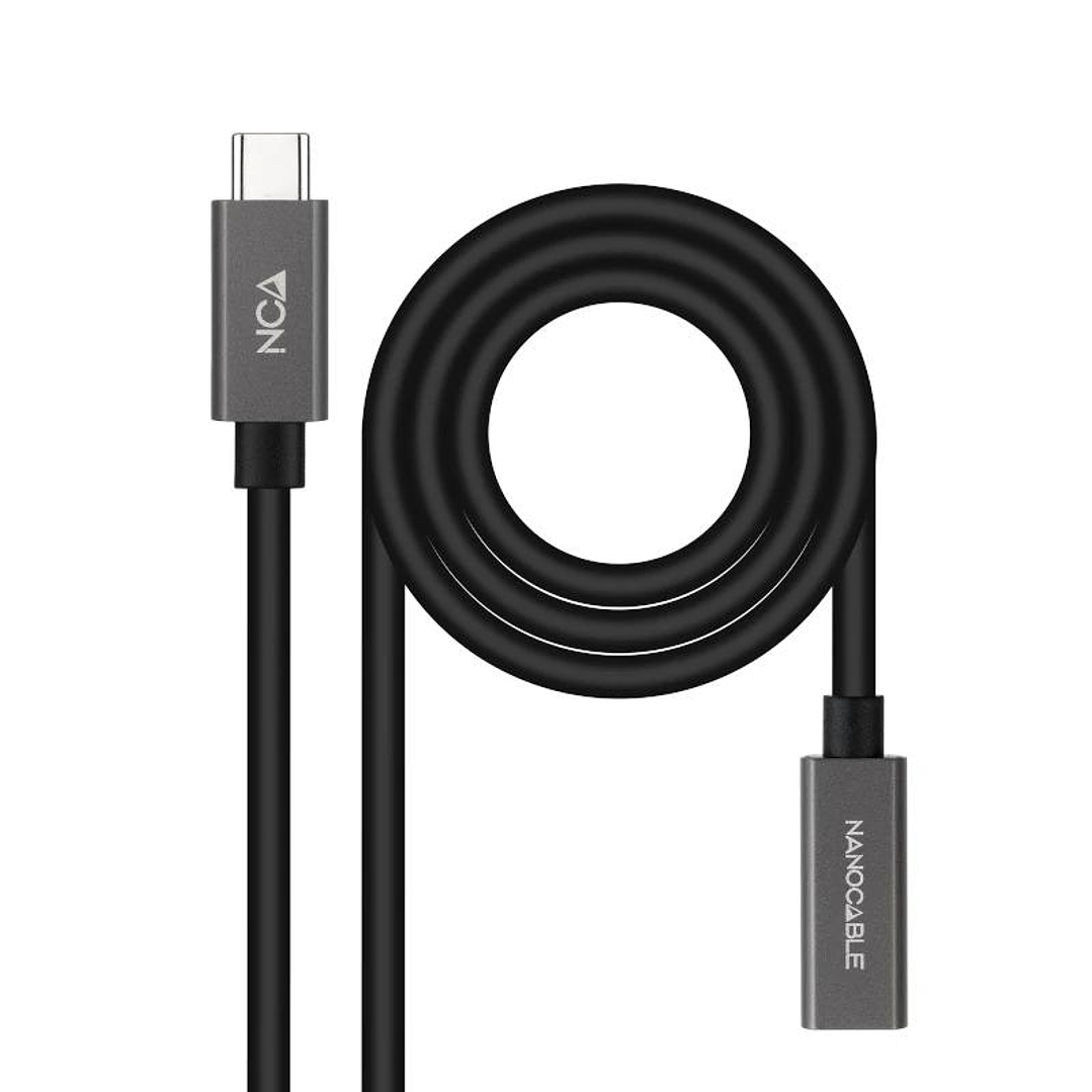 Nanocable Cable USB 3.2 Gen2 USB-C M/H 1 M Negro 1