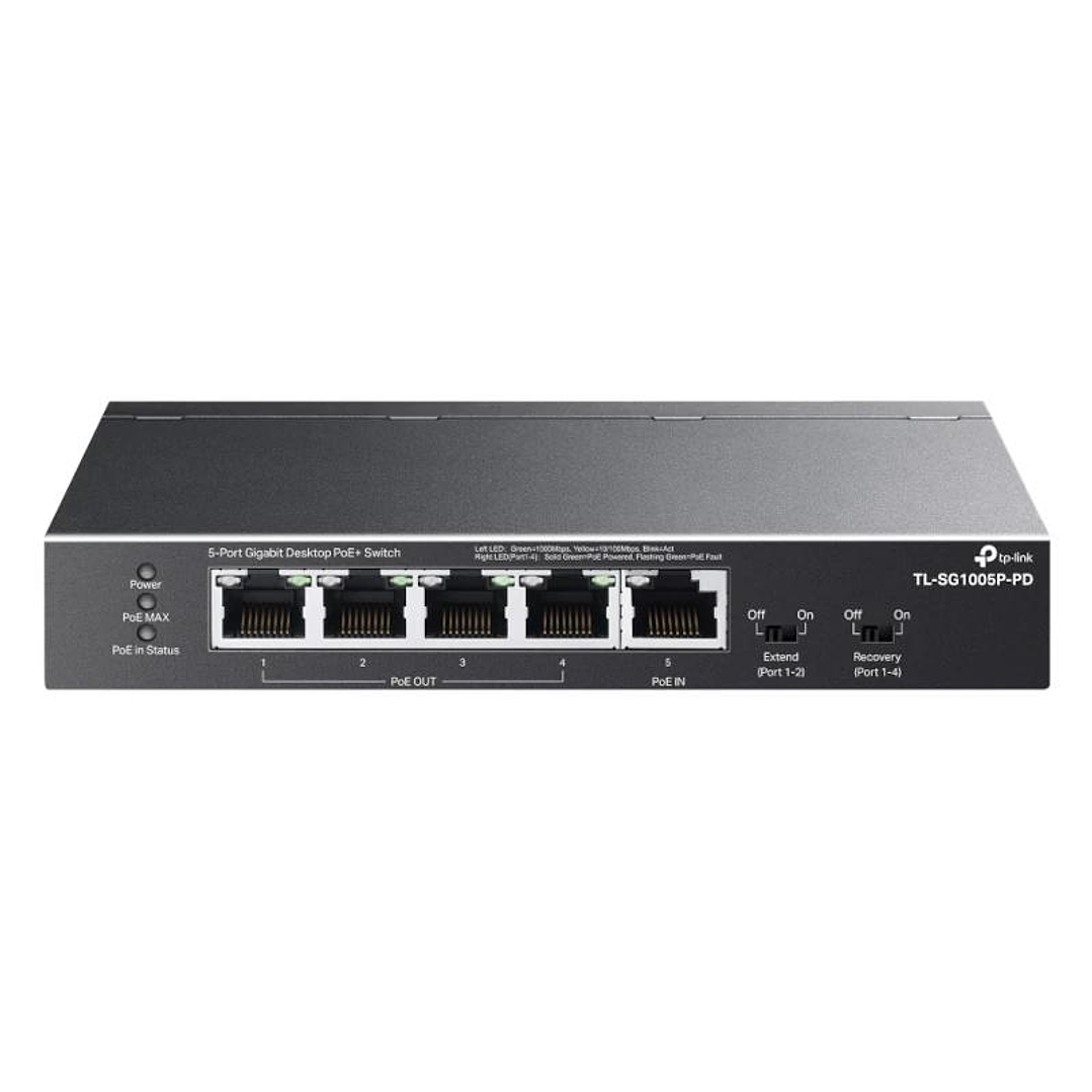 TP-Link TL-SG1005P-PD Switch 1xPoE++ In 4xPoE+ Out 3