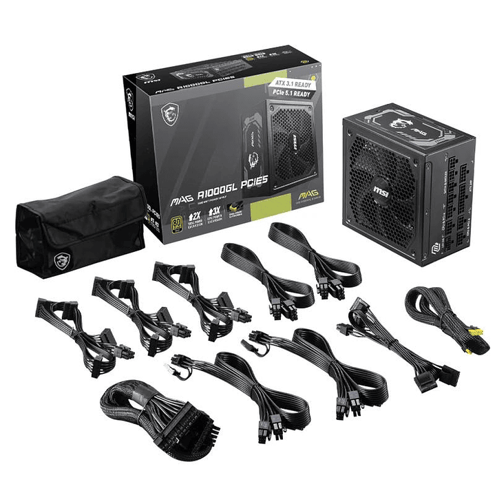 MSI Fuente Alimentación MAG A1000GL PCIE5 1000WATX 4