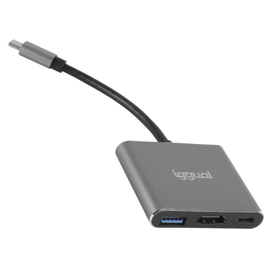 iggual Hub tipo C 3 en 1 HDMI USB3.0 PD100W 1