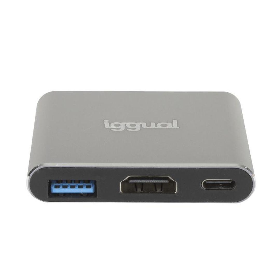 iggual Hub tipo C 3 en 1 HDMI USB3.0 PD100W 3