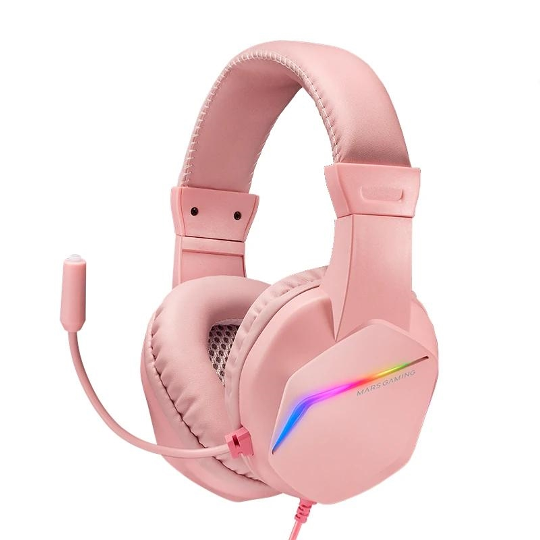 MARS GAMING Auricular+mic MH122 Rosa 1