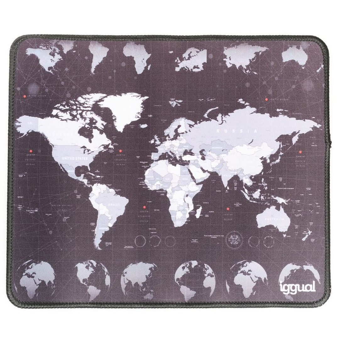 iggual Alfombrilla mapamundi ratón 30x25 cm 1