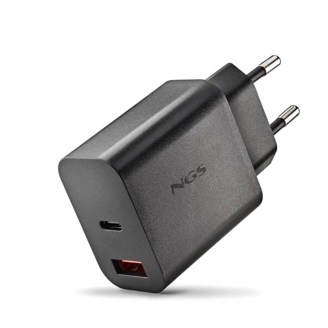 NGS CARGADOR GAN ULTRARAPIDO 30W USB-C+ USB-A 1