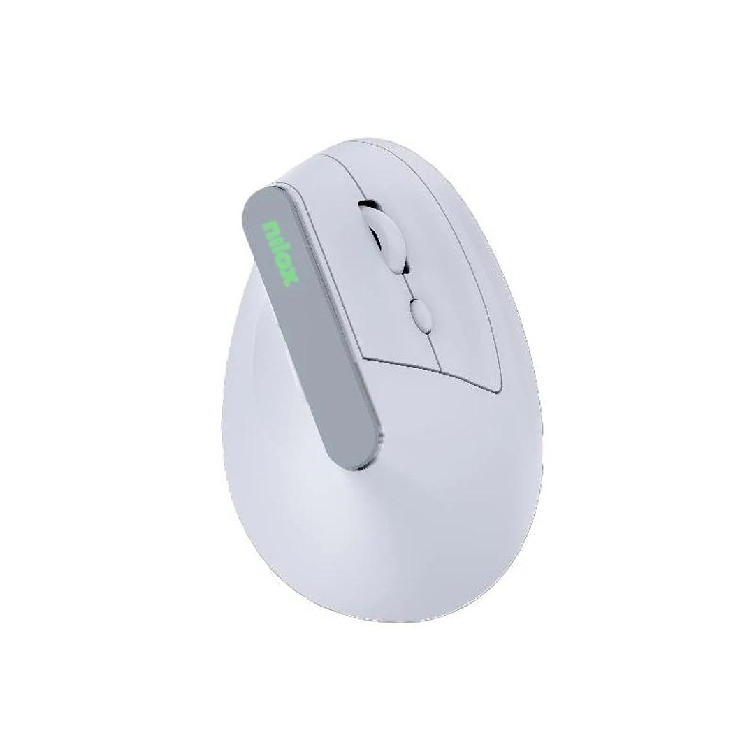 Nilox Ratón Wir Vertical Rec. Silen 1600DPI Blanco 1