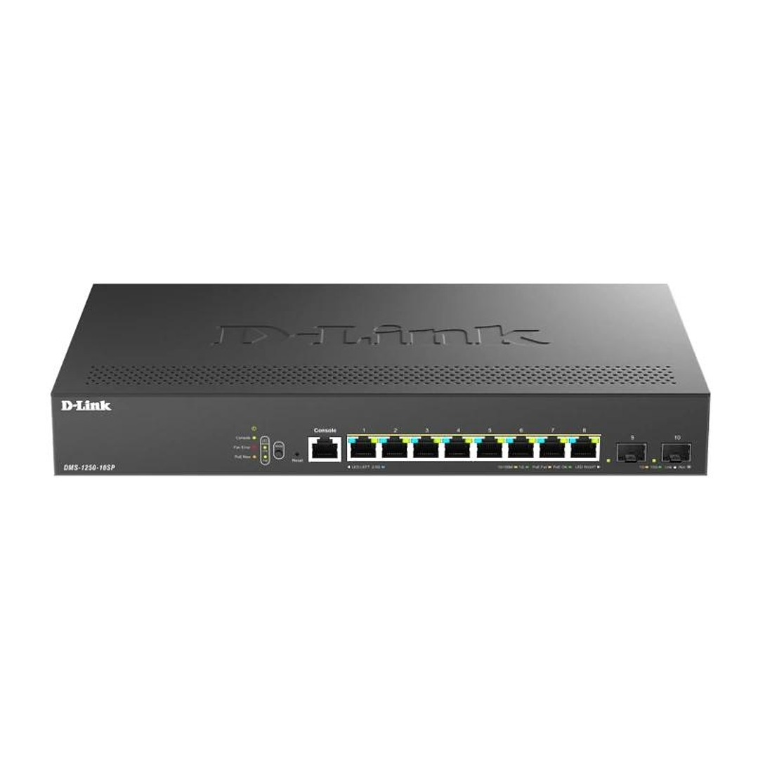 D-Link DMS-1250-10SP/E Switch 8xMG 2xSFP+ L2 PoE 1