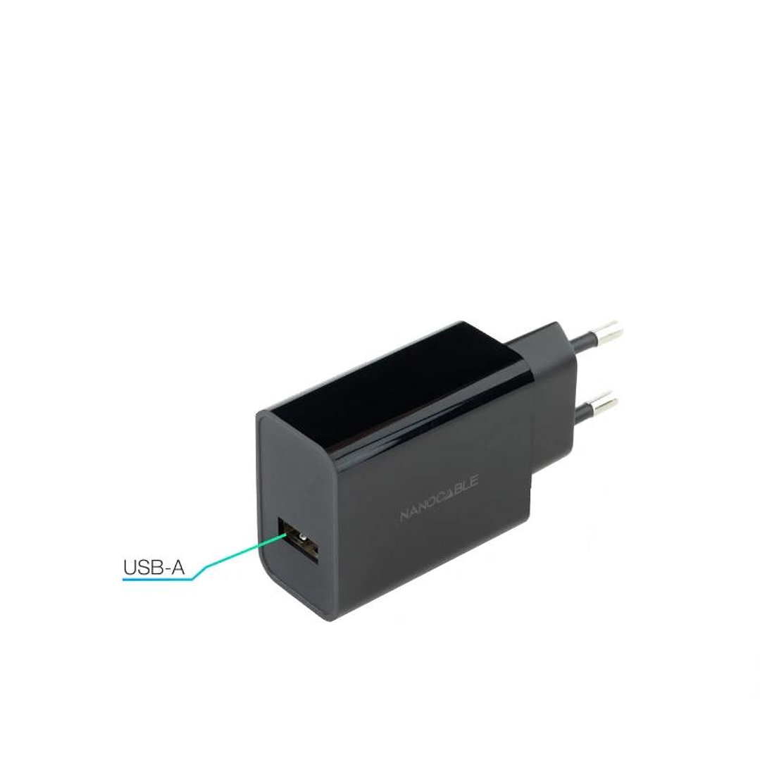 Nanocable Cargador 1 x USB 5V-2.1A Negro 3