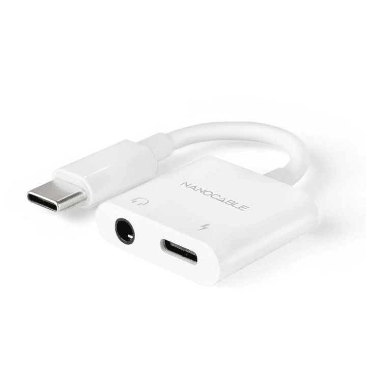 Nanocable Adaptador USB-C a Jack+USB-C/H PD 60W 1