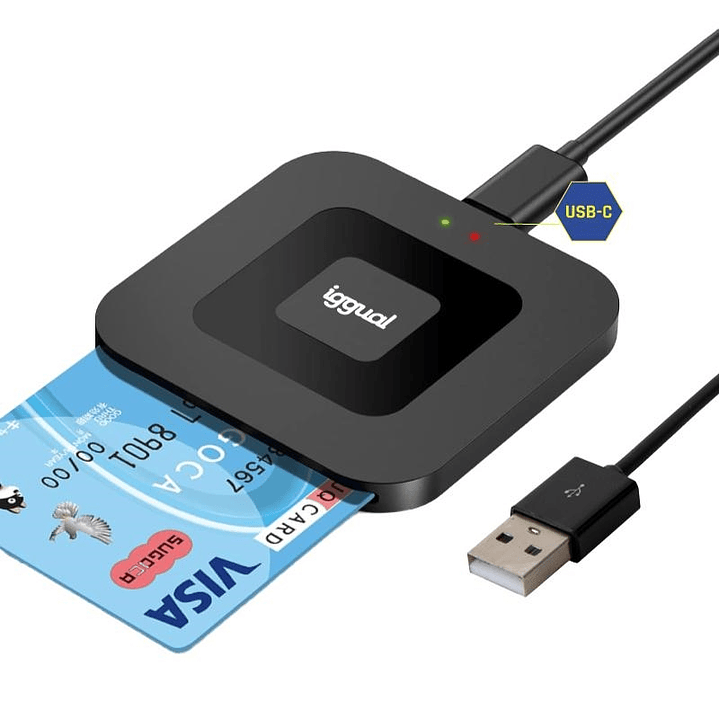 iggual Lector DNI SIP tarjetas ID USB-A / tipo C 1