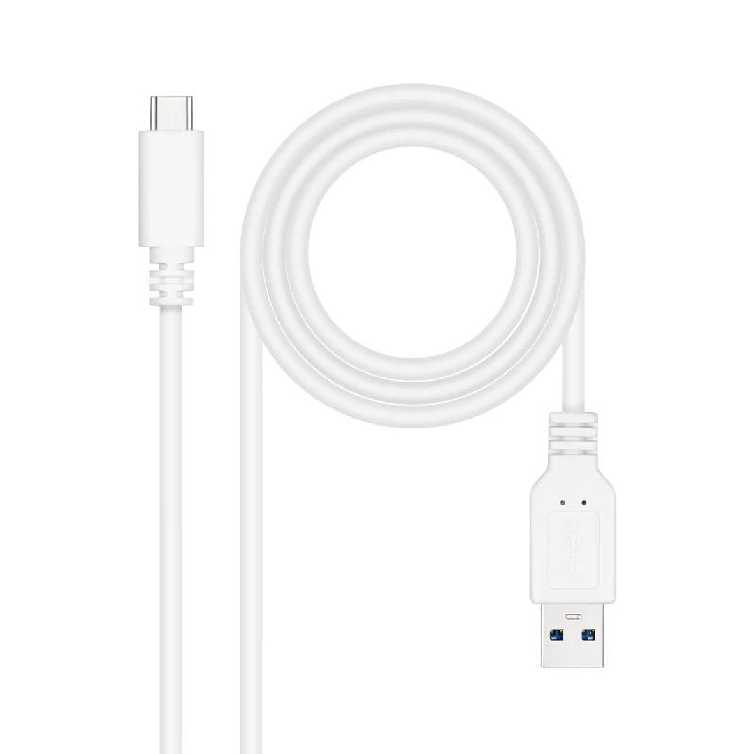 Nanocable Cable USB 3.1 Gen2 USB-C/A 1 M Blanco 1