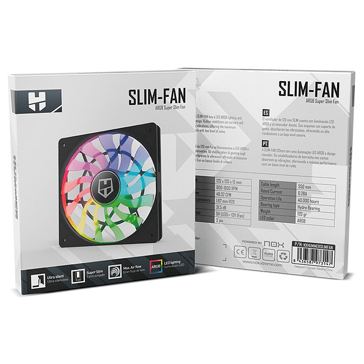NOX HUMMER SLIM-Fan ARGB 120mm 3