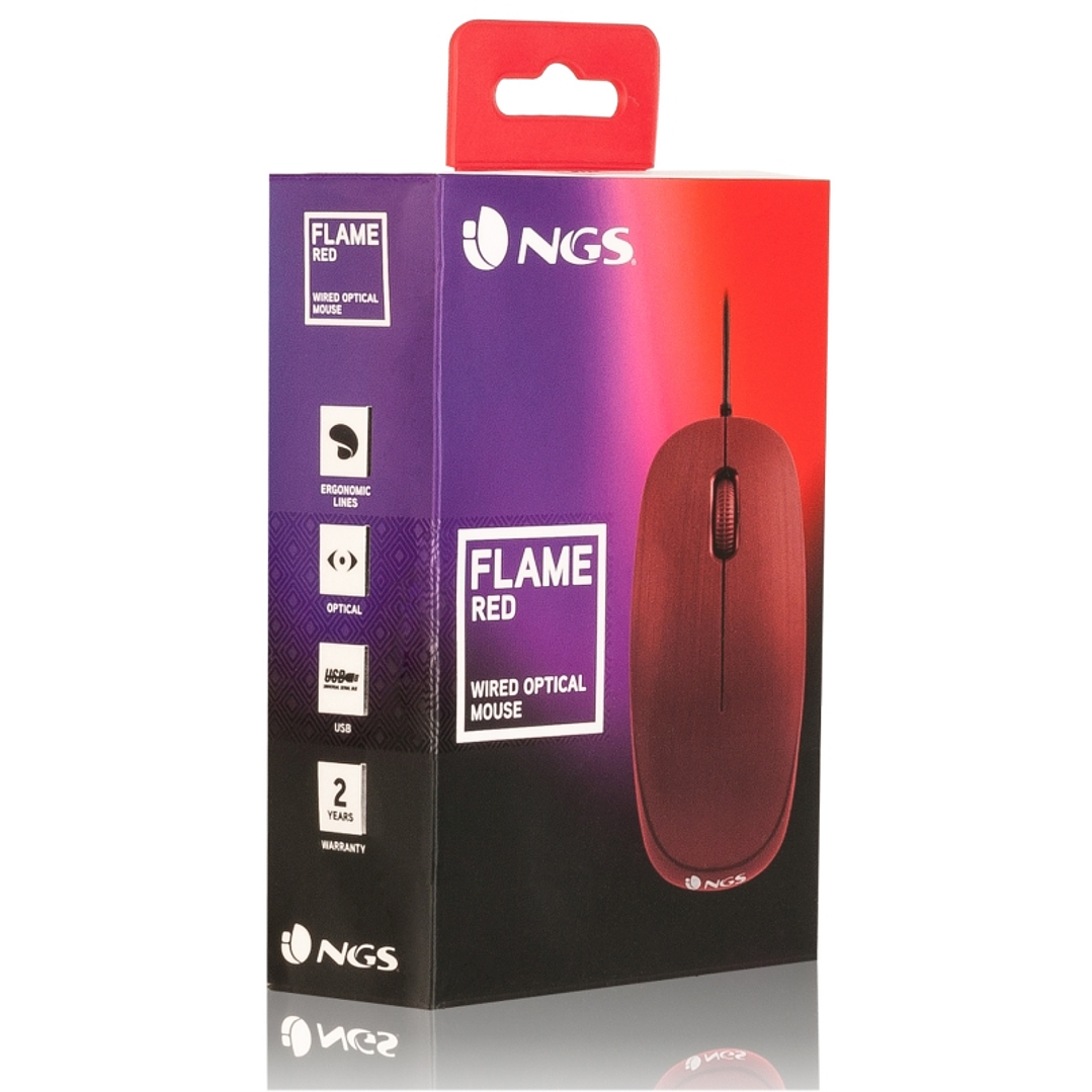 NGS Raton óptico Redflame 1000 Dpi Rojo 4