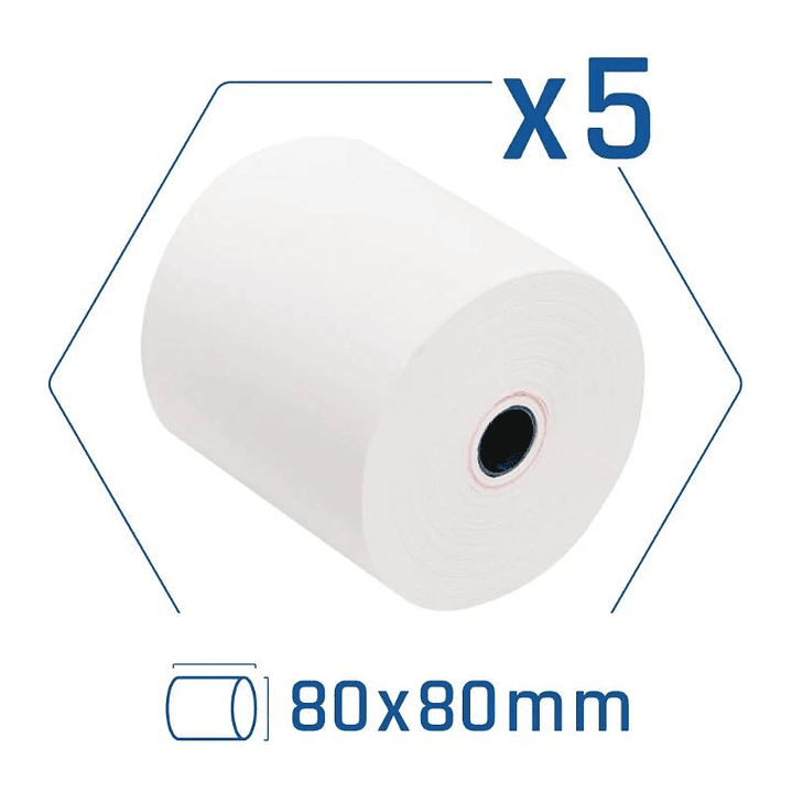 iggual Pack 5 rollos papel térmico sin BPA 80X80mm 1