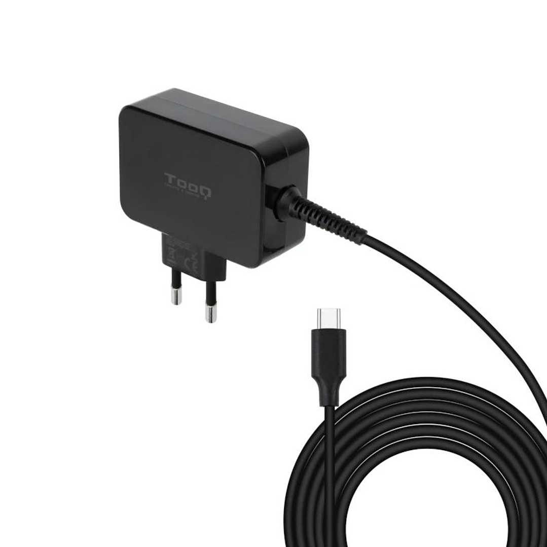 Tooq Cargador portatil GAN USB-C PD 65W Negro 1