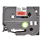 Brother TZe451 cinta laminada 24mm Negro/Rojo 8m - Thumbnail 2