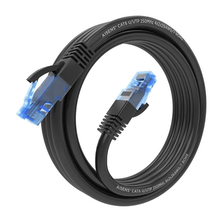 Aisens Cable RJ45 CAT.6 UTP AWG26 CCA Negro 3.0m 2