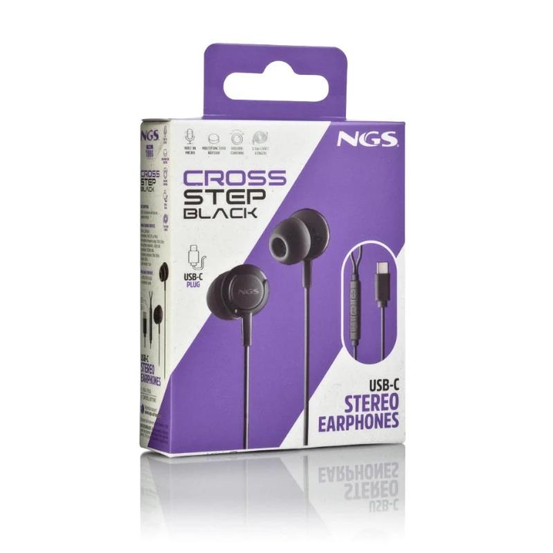 NGS Auricular Negro Estéreo USB-C Con Cable 4