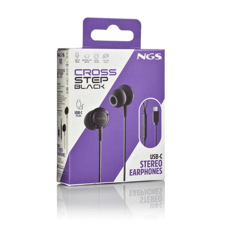 NGS Auricular Negro Estéreo USB-C Con Cable 4