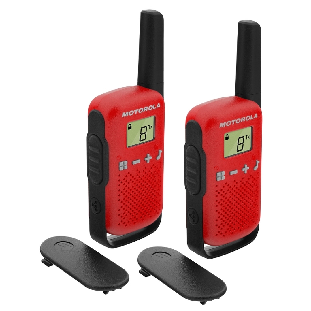 MOTOROLA T42 Walkie Talkie 4Km 16CH Rojo Duo 1