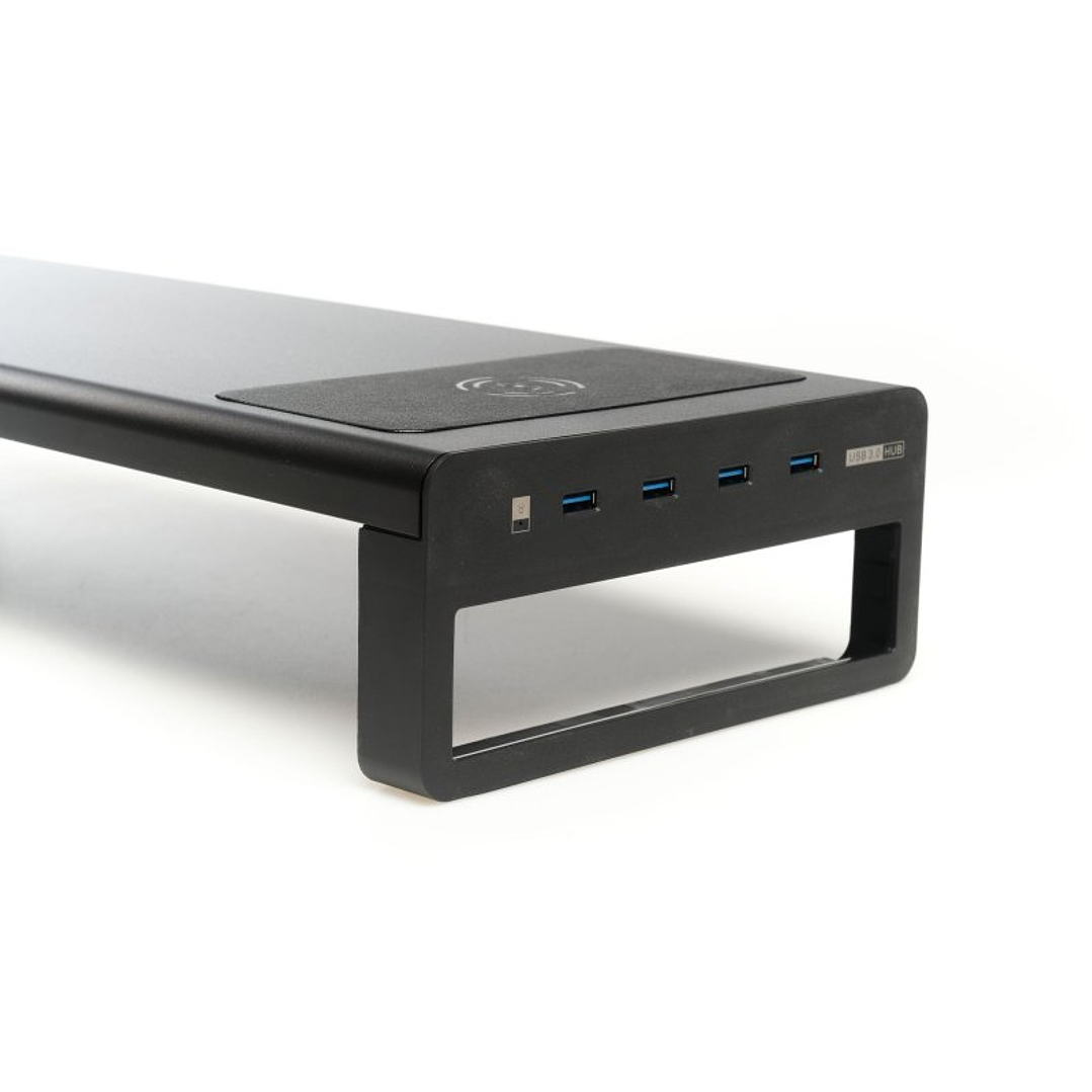 iggual Soporte elevador monitor + HUBx4p +carga Qi 3