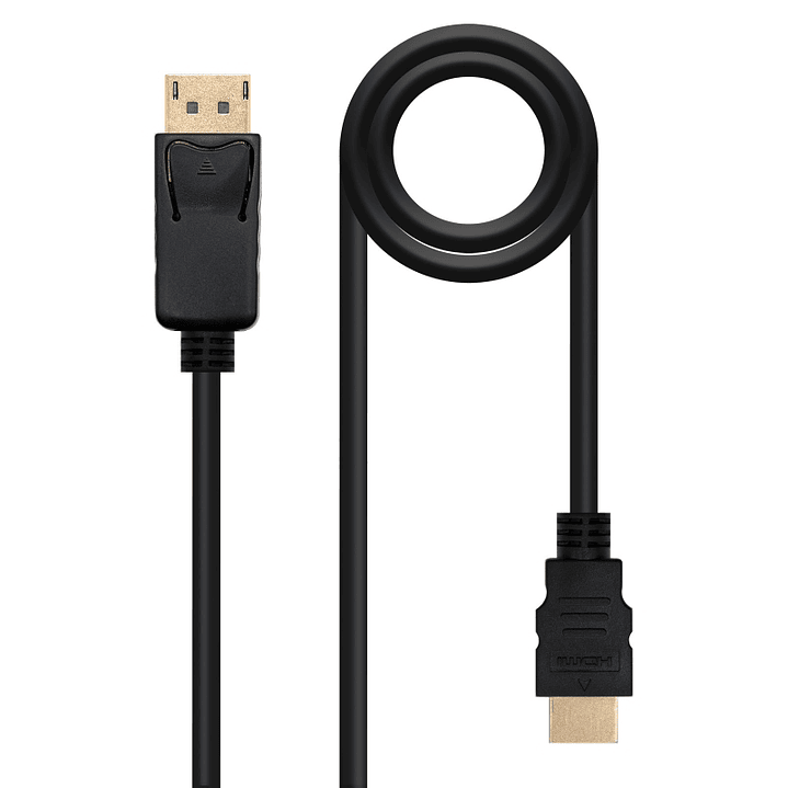 Nanocable Cable Conversor DP a HDMI 2 M Negro 3