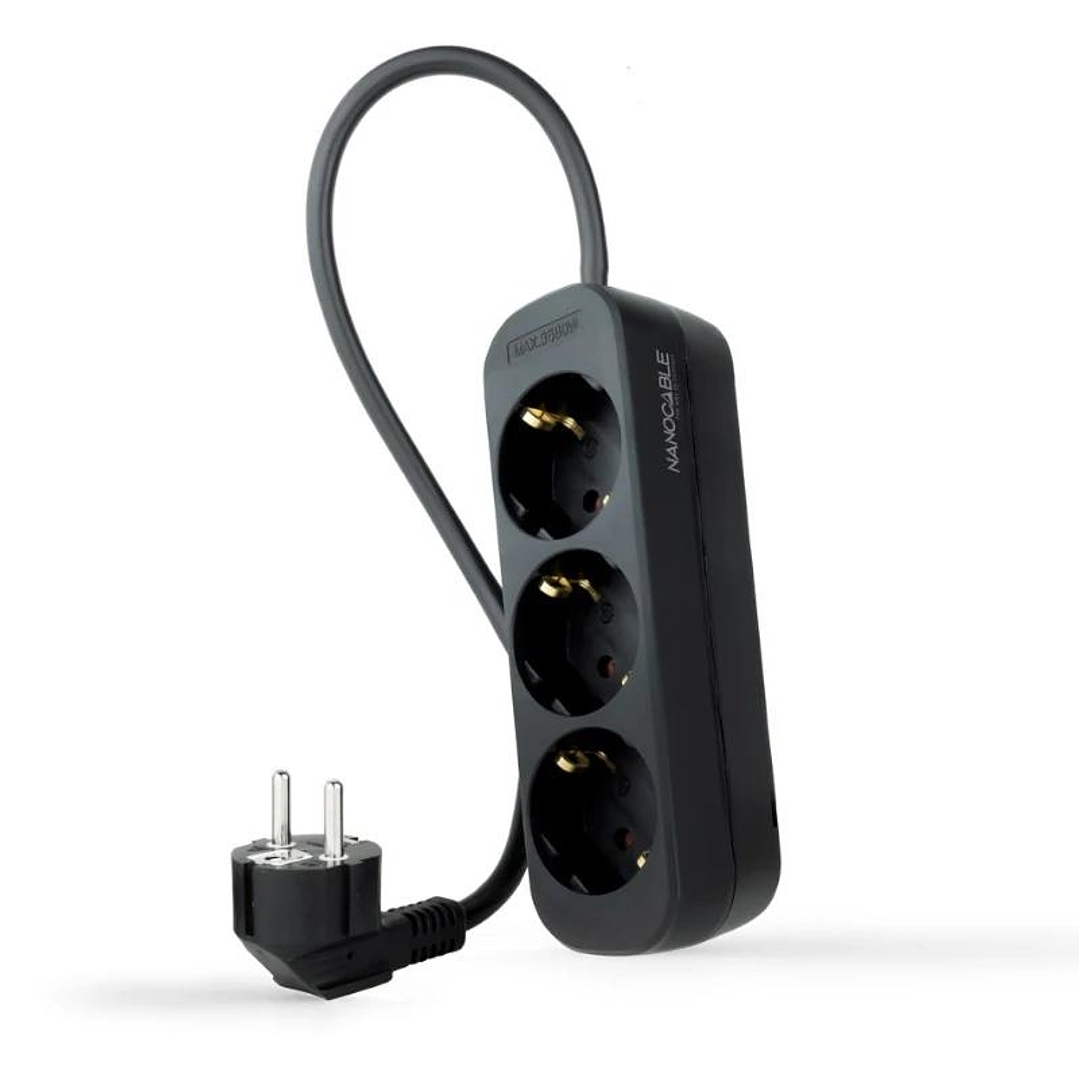 Nanocable Regleta de Enchufes 4 Tomas 1.4 m Negro 1