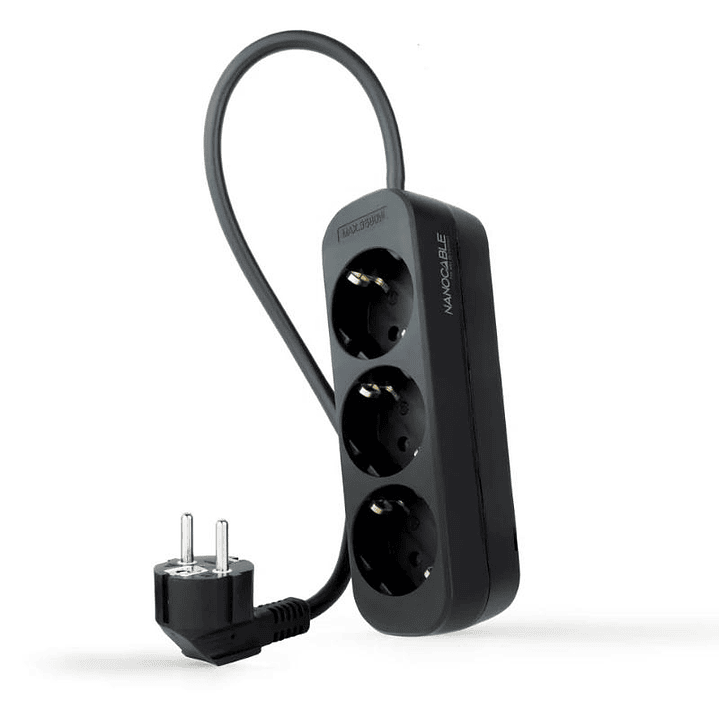 Nanocable Regleta de Enchufes 4 Tomas 1.4 m Negro 1