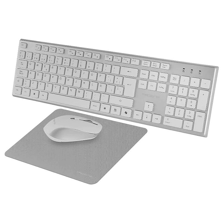 Tacens 3EN1 Teclado+Ratón+Alfom Inalámbrico Blanco 1