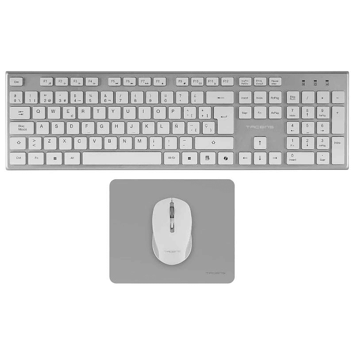 Tacens 3EN1 Teclado+Ratón+Alfom Inalámbrico Blanco 2