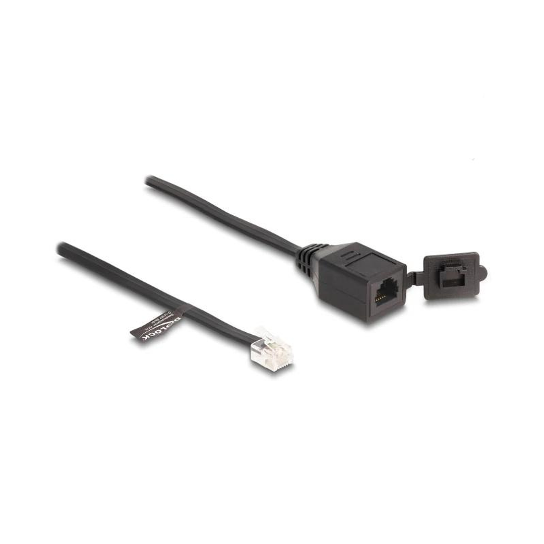 Delock Cable RJ11 macho a RJ11 hembra con tapa 2
