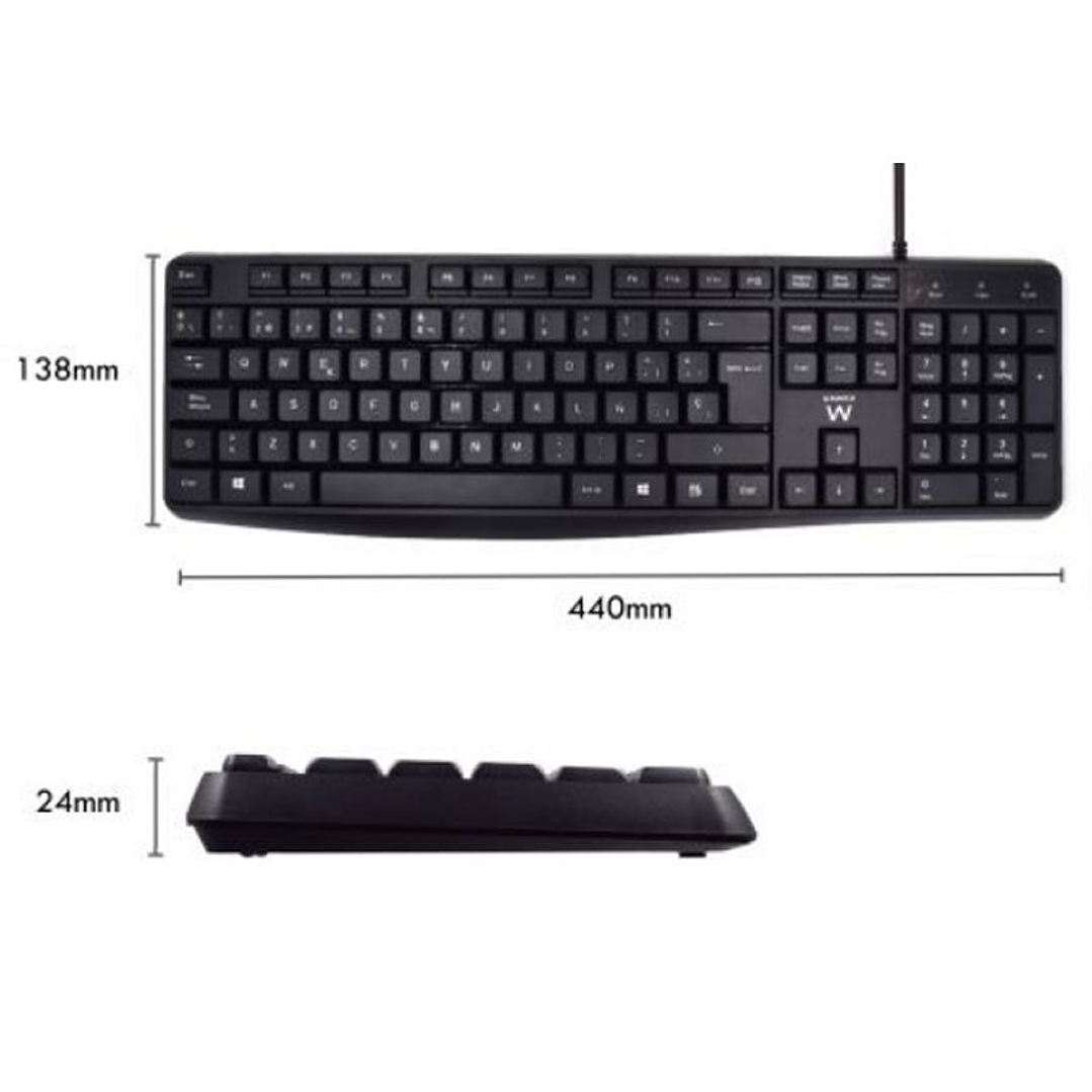Ewent EW3006 kit teclado+ raton escrit. silenciosa 3