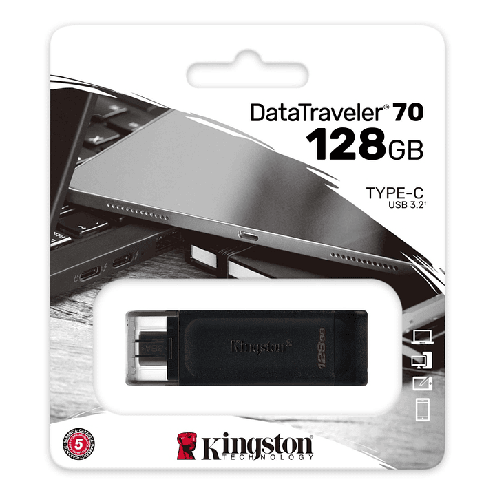 Kingston DataTraveler DT70 128GB USB C 3.2  Negro 3