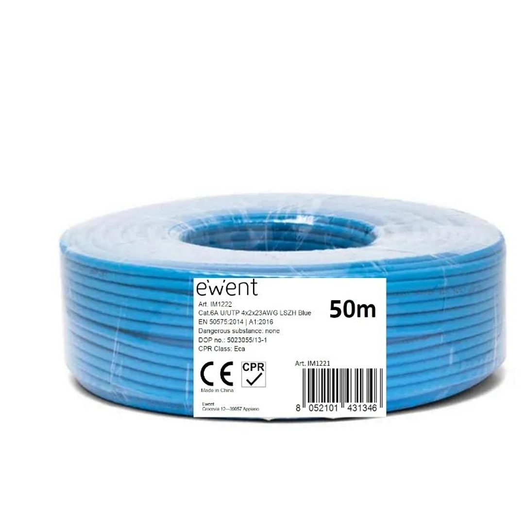 Ewent Bobina Cable Red CAT6A U/UTP,LSZH,50m 1