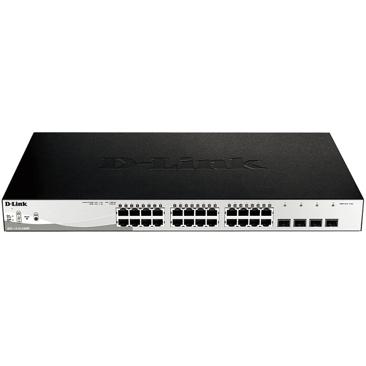 D-Link DGS-1210-28MP/E Switch 24xGb PoE+ 4xSFP Com 1