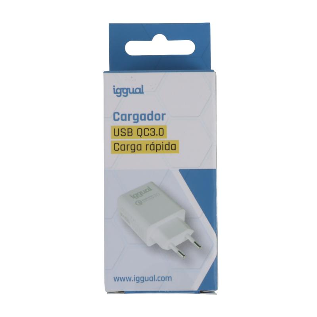 iggual Cargador 1xUSB-A carga rápida QC3.0 18W 4