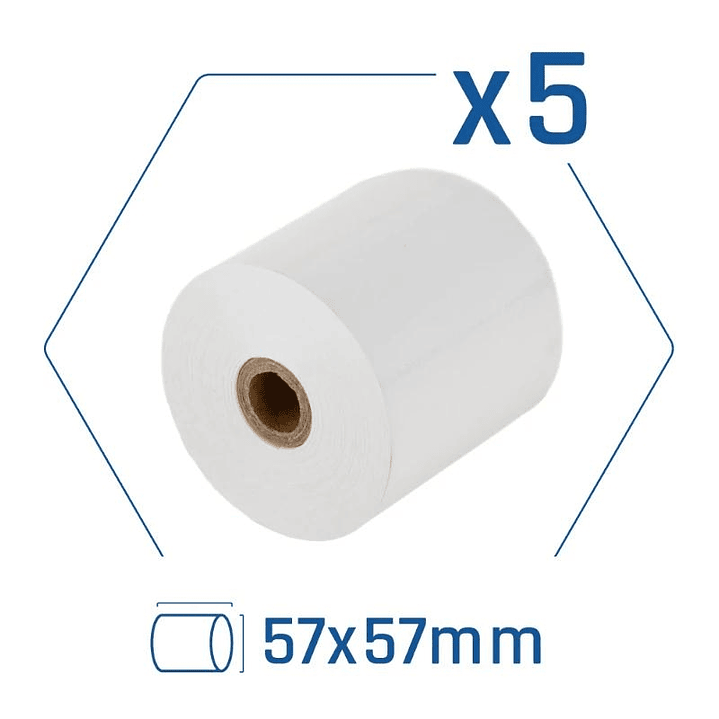 iggual Pack 5 rollos papel térmico sin BPA 57X57mm 1