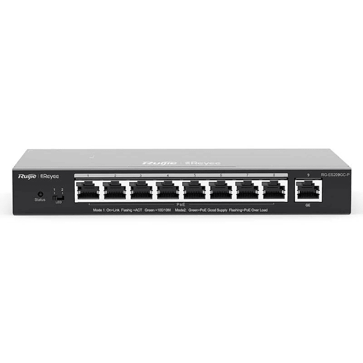 Reyee ES209GC-P Switch 9xGbE (8 PoE/POE+) 120W 1