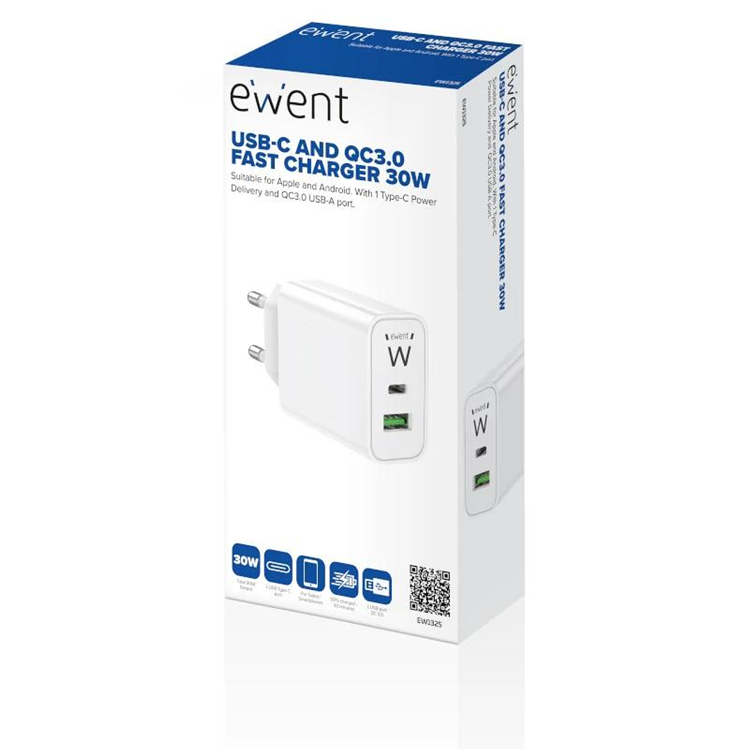 EWENT CARGADOR RÁPIDO USB-C / QC 3.0 / 30W 4