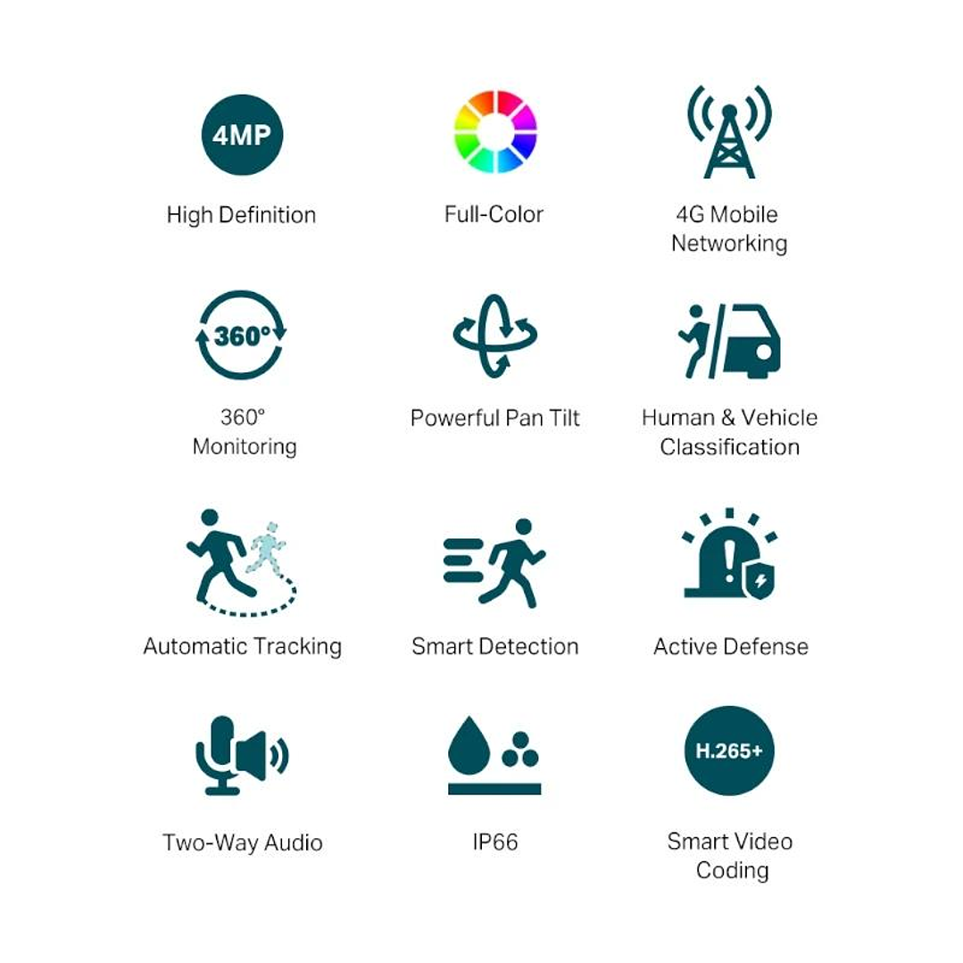 VIGI Cámara IP PT C540-4G 4MP Plástico Full-Color 2