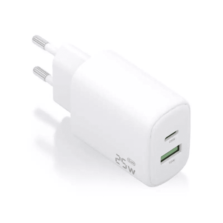 Aisens Cargador GaN 25W USB-C PD 3.0 USB-A QC3.0 1