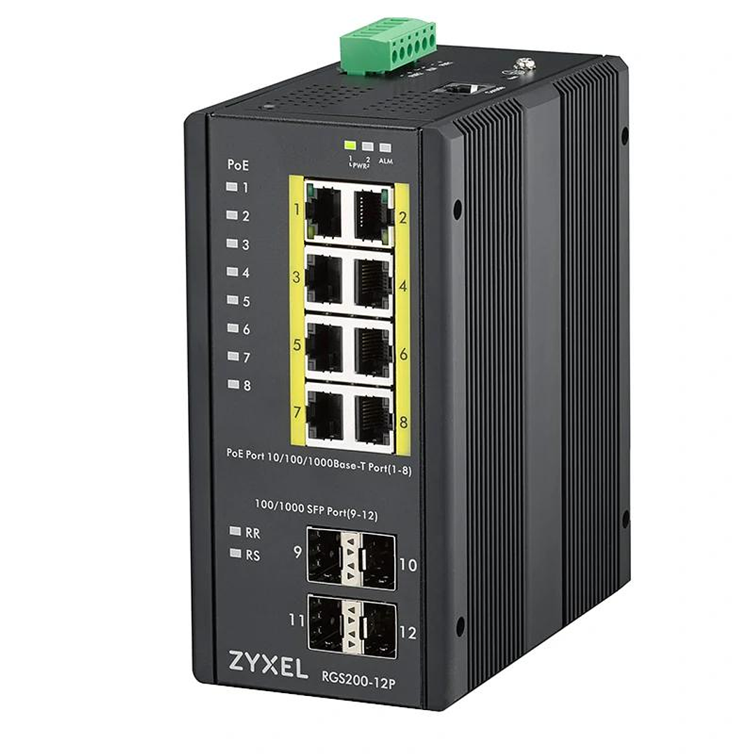Zyxel RGS200-12P Switch POE Gest DIN 240W IP30 2