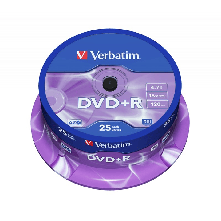Verbatim DVD+R 4.7GB 16x Tarrina 25Uds 1