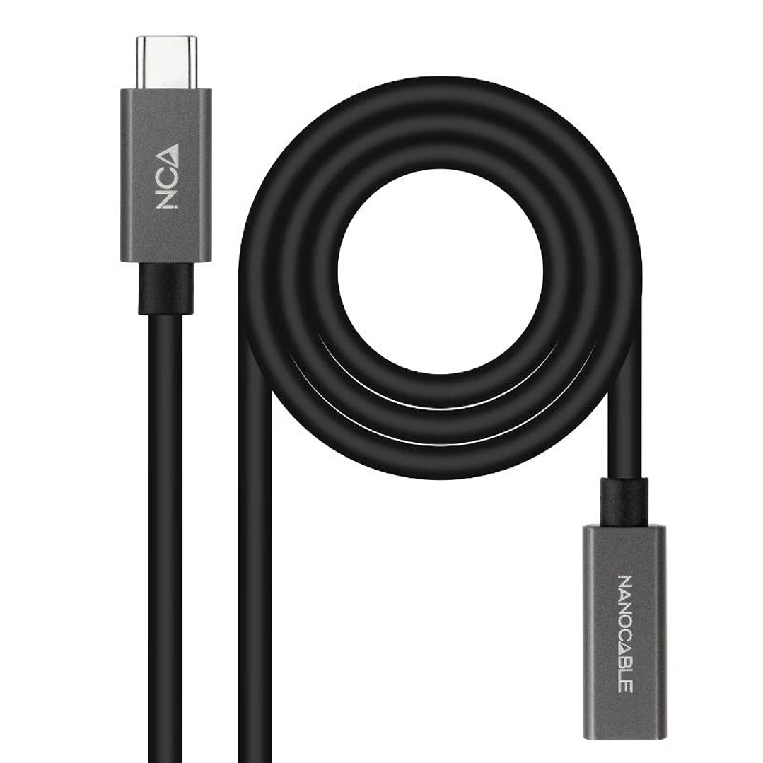 Nanocable Cable USB 3.2 Gen2 USB-C M/H 0,5 M Negro 1