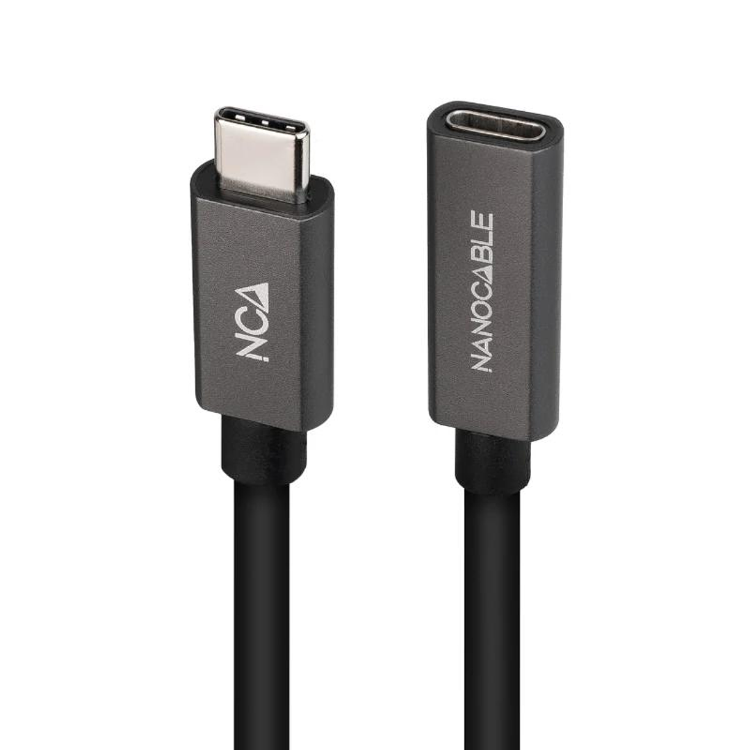Nanocable Cable USB 3.2 Gen2 USB-C M/H 0,5 M Negro 3