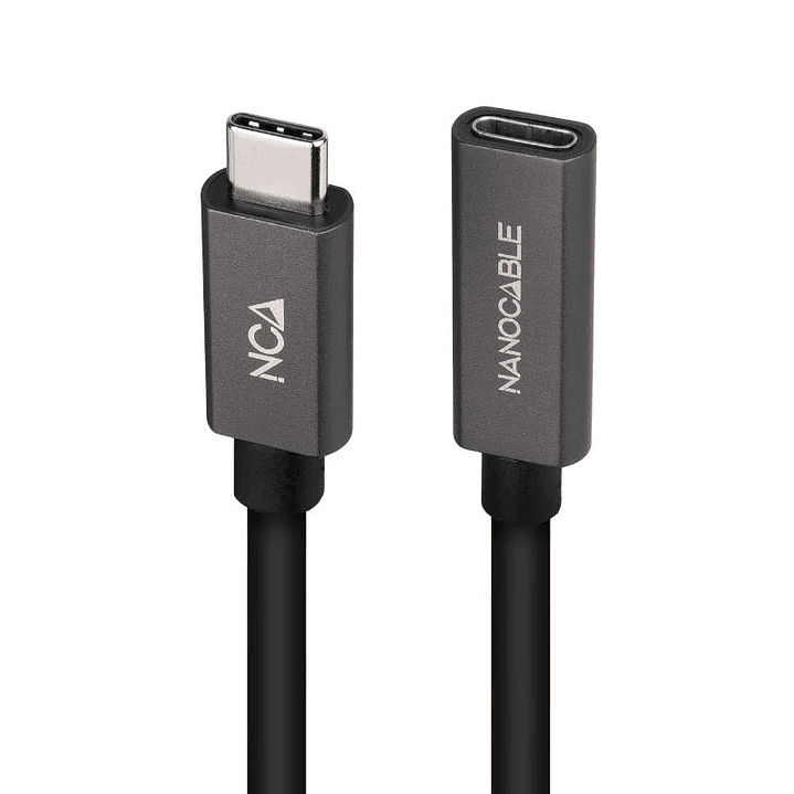 Nanocable Cable USB 3.2 Gen2 USB-C M/H 0,5 M Negro 3