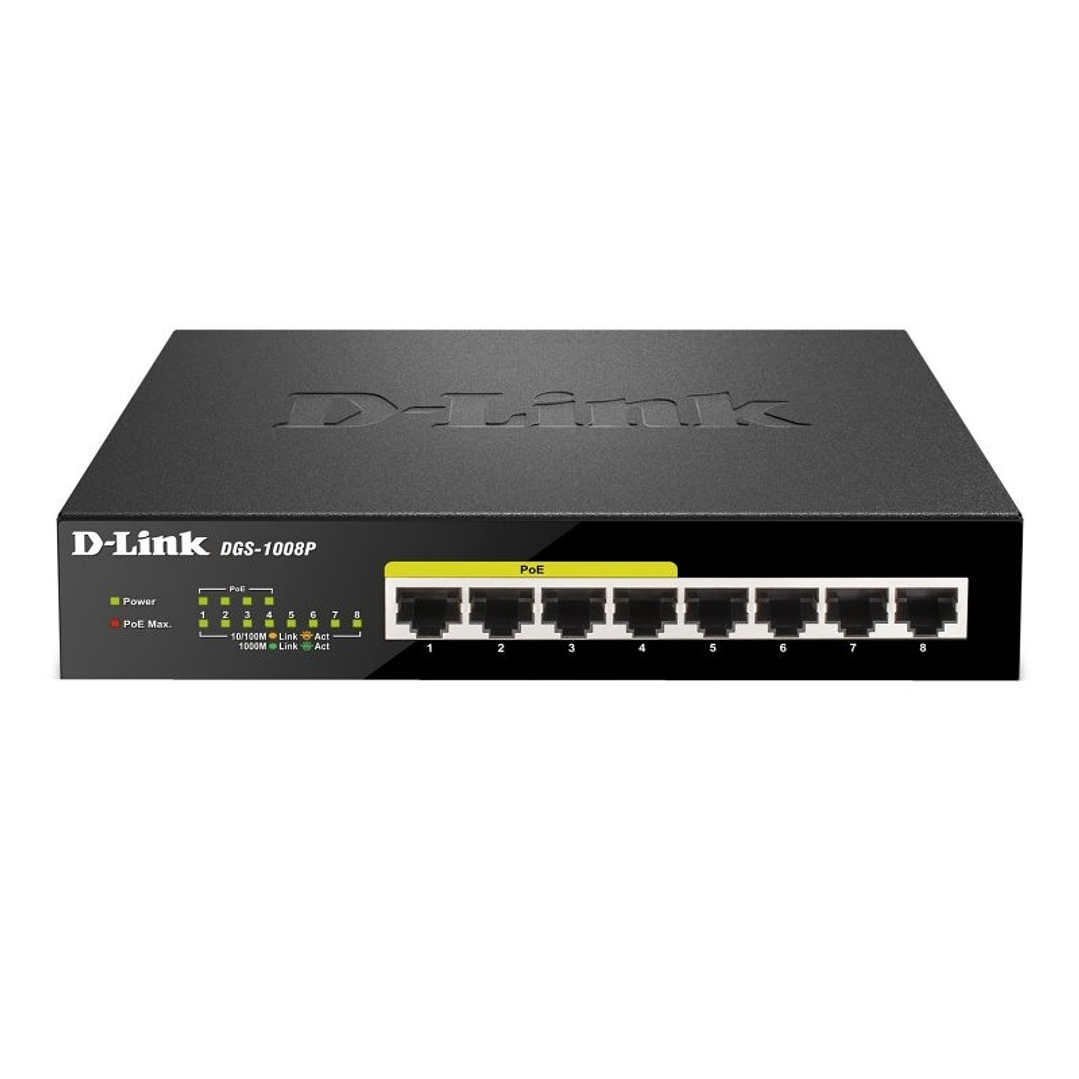 D-Link DGS-1008P Switch 8xGB 4xPoE 1