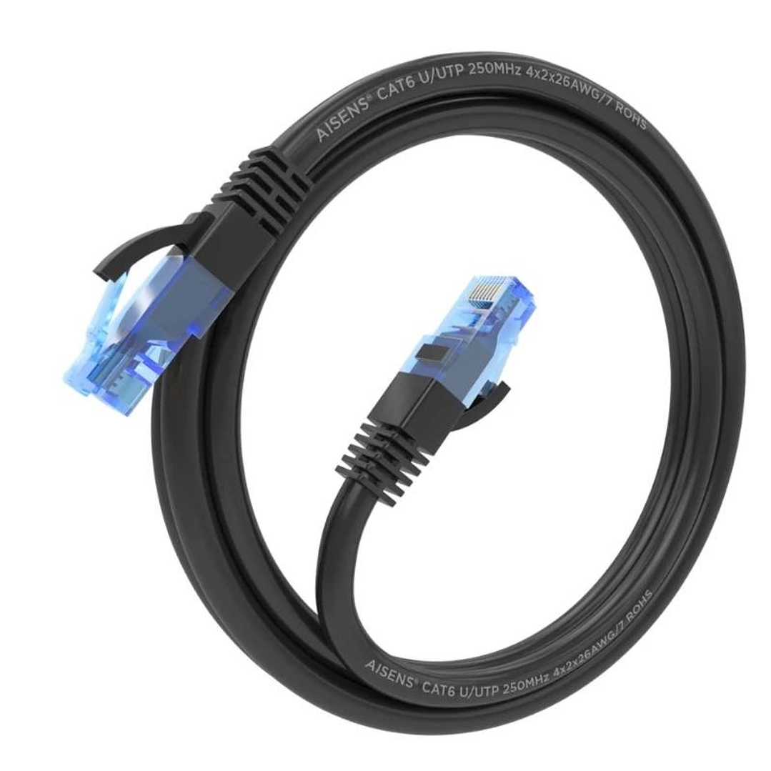 Aisens Cable RJ45 Cat.6 UTP AWG26 CCA Negro 1.0M 2